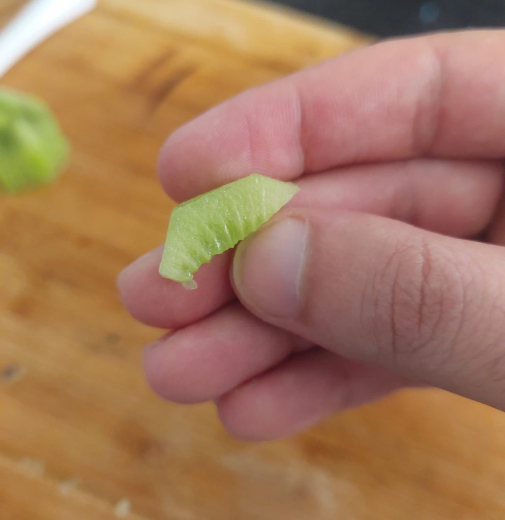 a small piece of kiwi